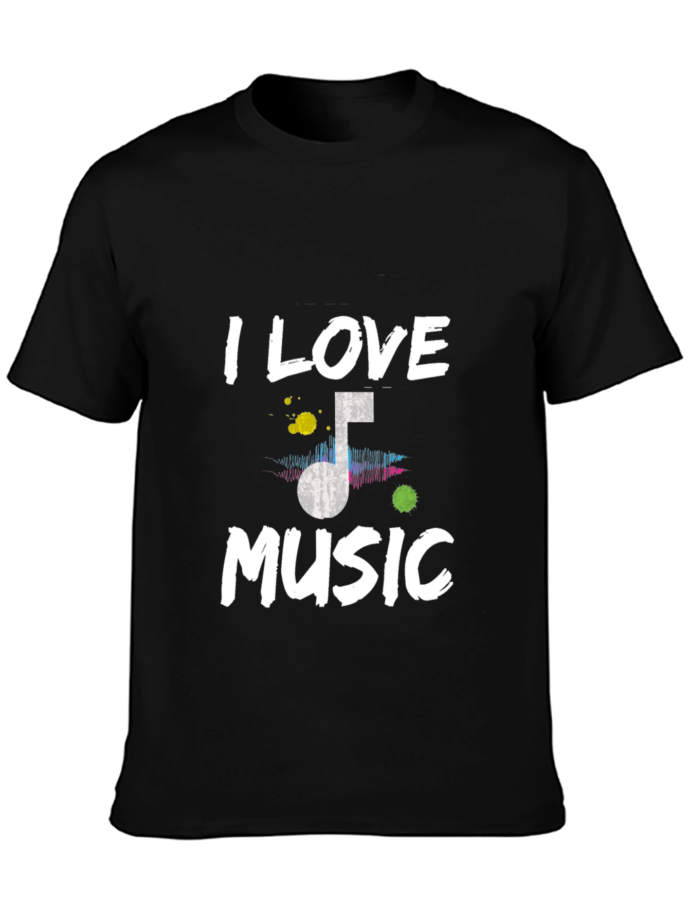 I Love Music Black Graphic Tee