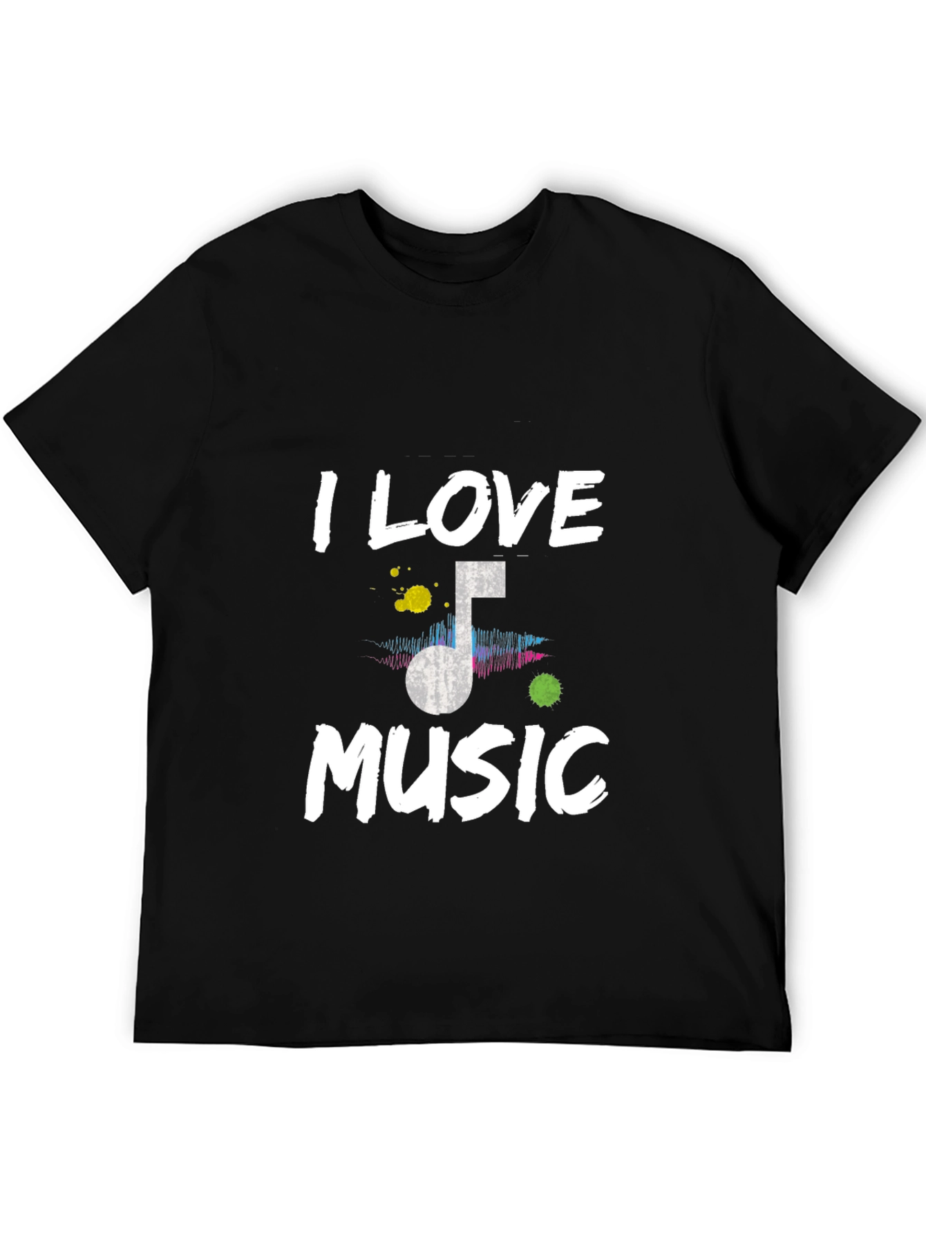 I Love Music Black Graphic Tee