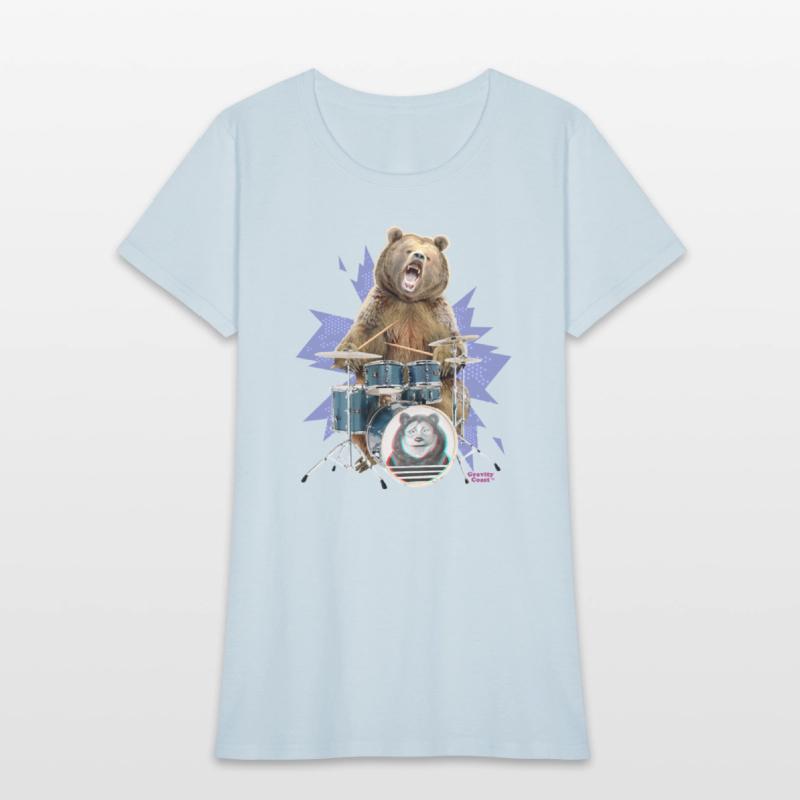 Brown Grizzly Bear Playing the Drums Gift for Drum