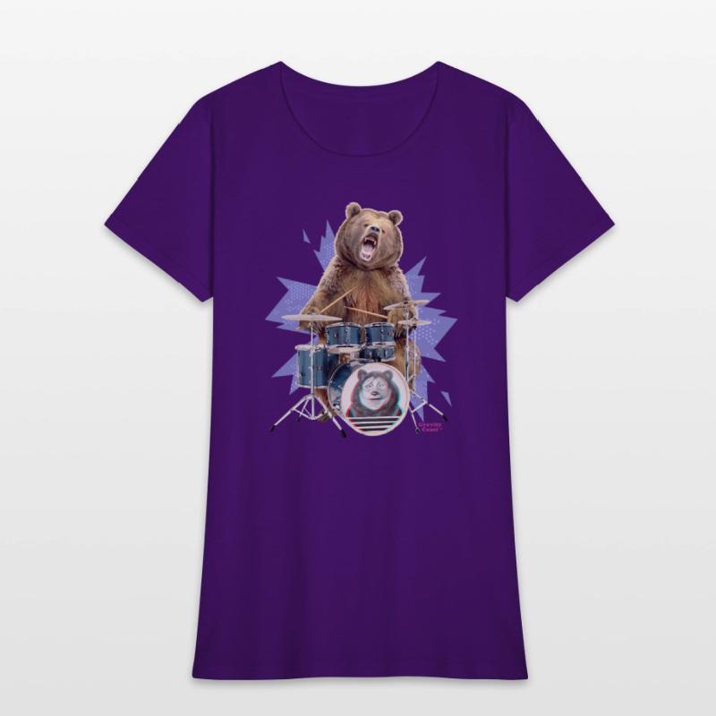 Brown Grizzly Bear Playing the Drums Gift for Drum