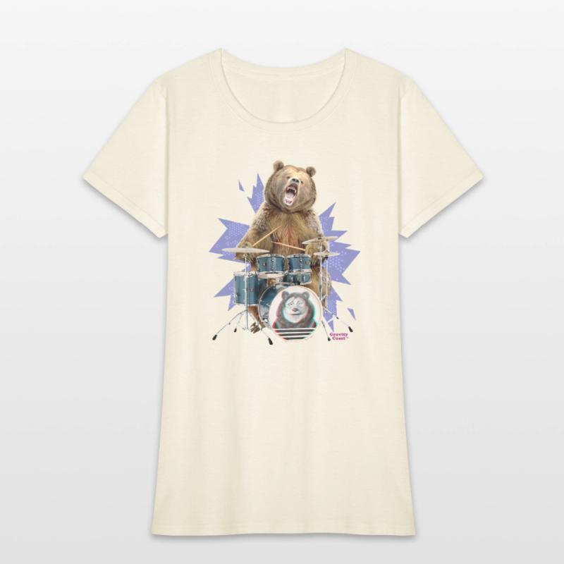 Brown Grizzly Bear Playing the Drums Gift for Drum