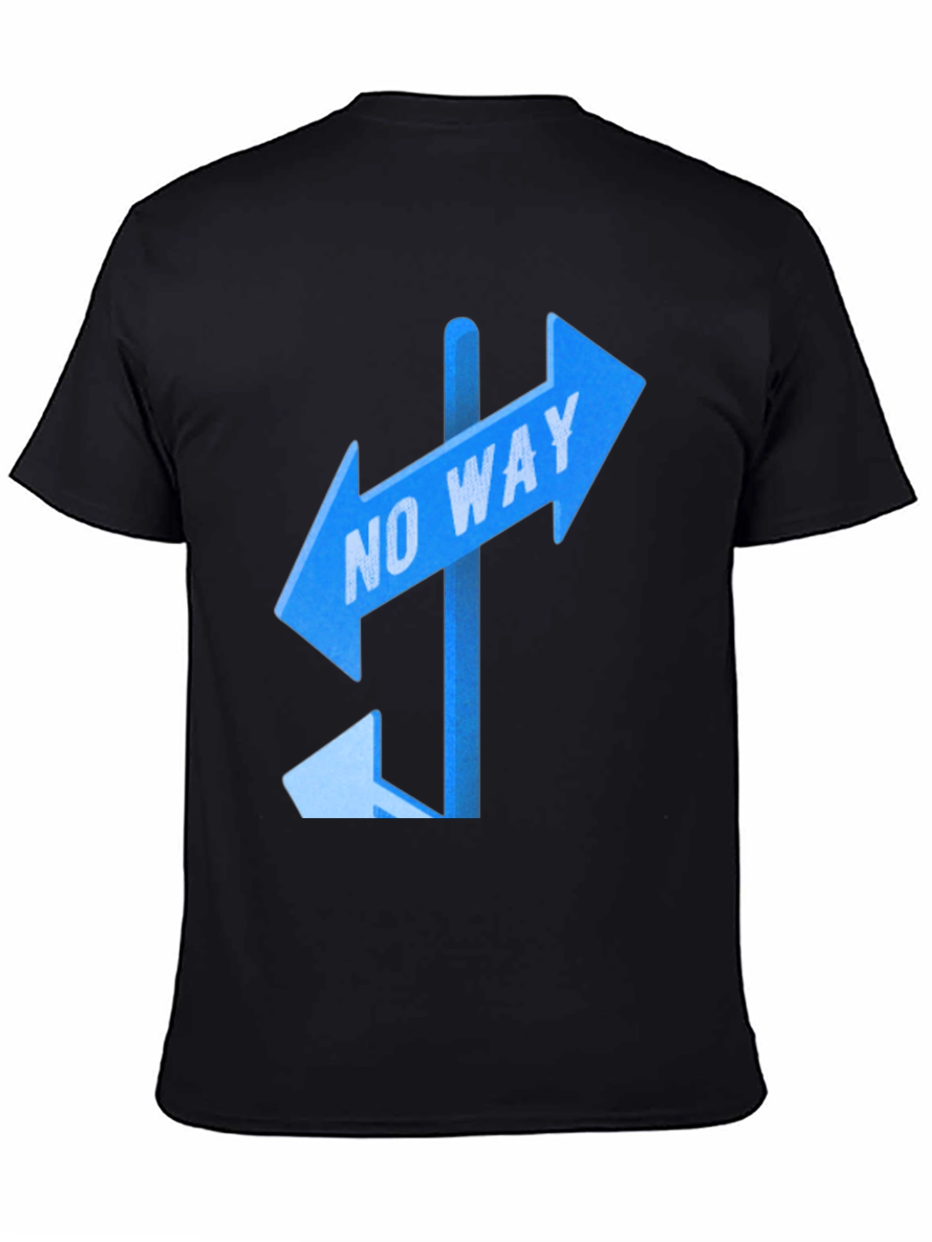 No Way Sign Graphic Tee - Black Casual T-Shirt