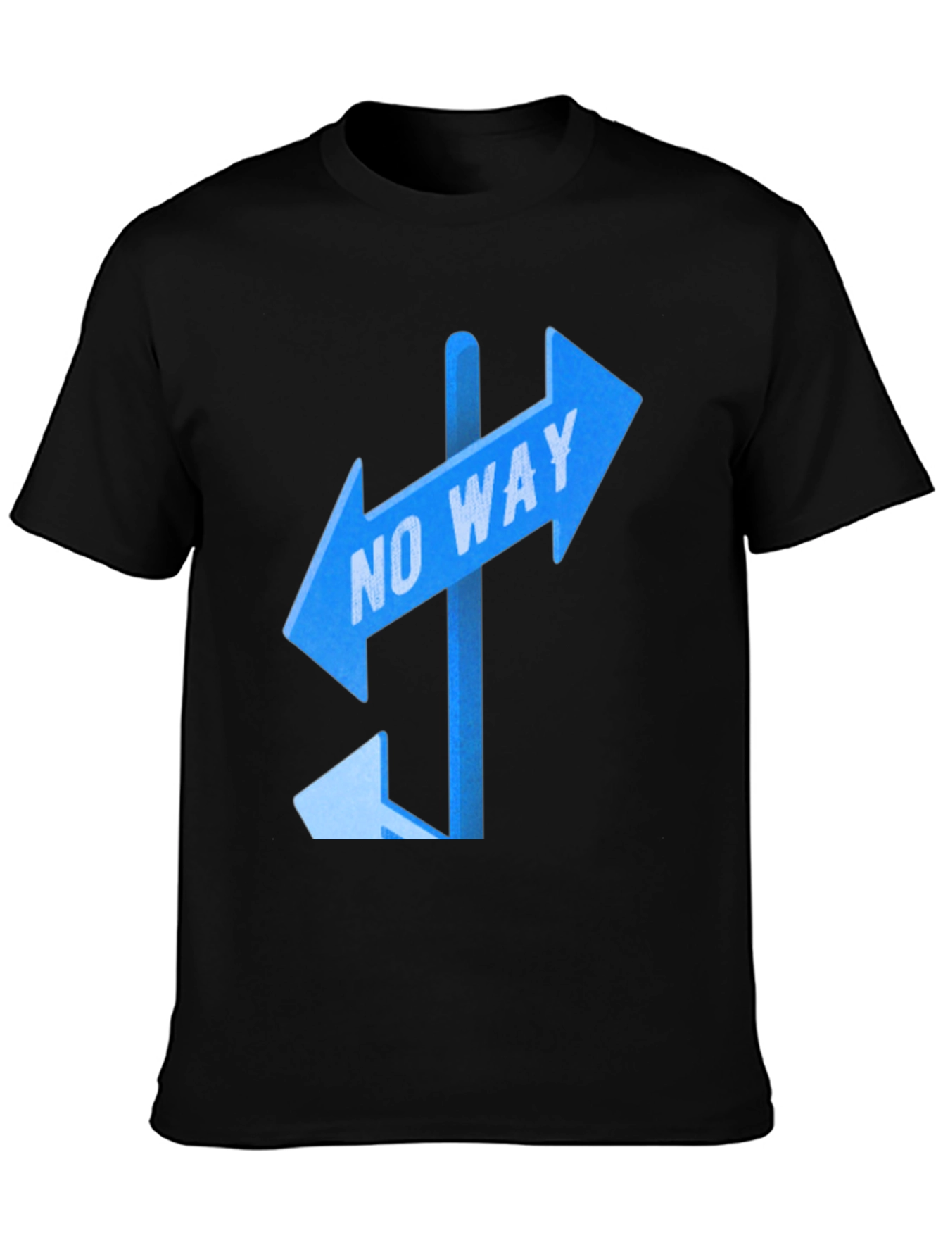 No Way Sign Graphic Tee - Black Casual T-Shirt