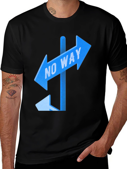 No Way Sign Graphic Tee - Black Casual T-Shirt
