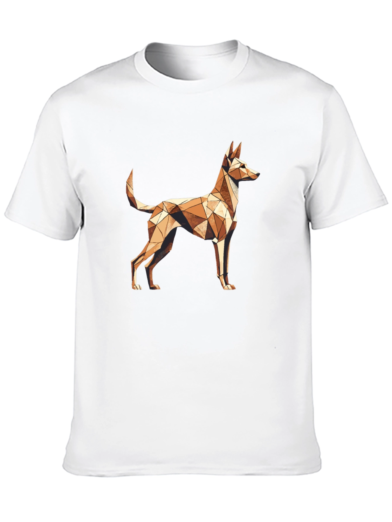 Geometric Dog Print T-Shirt - Stylish Abstract Design