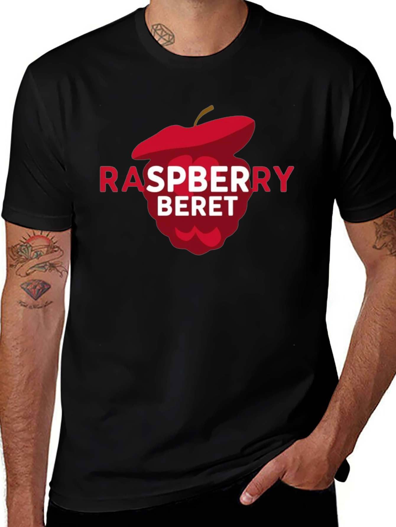 Raspberry Beret T-Shirt - Fun Graphic Tee