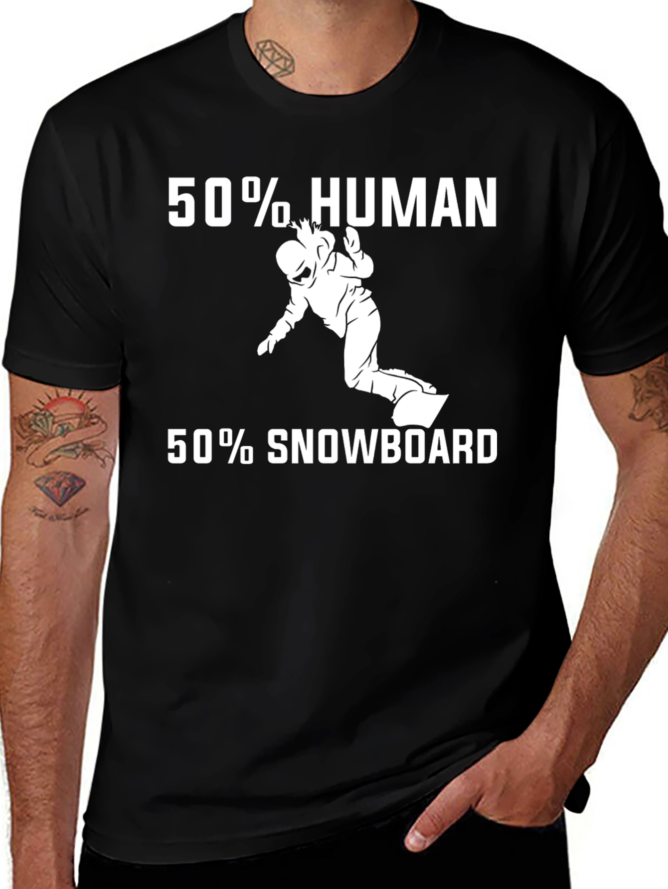 50% Human 50% Snowboard Graphic Tee