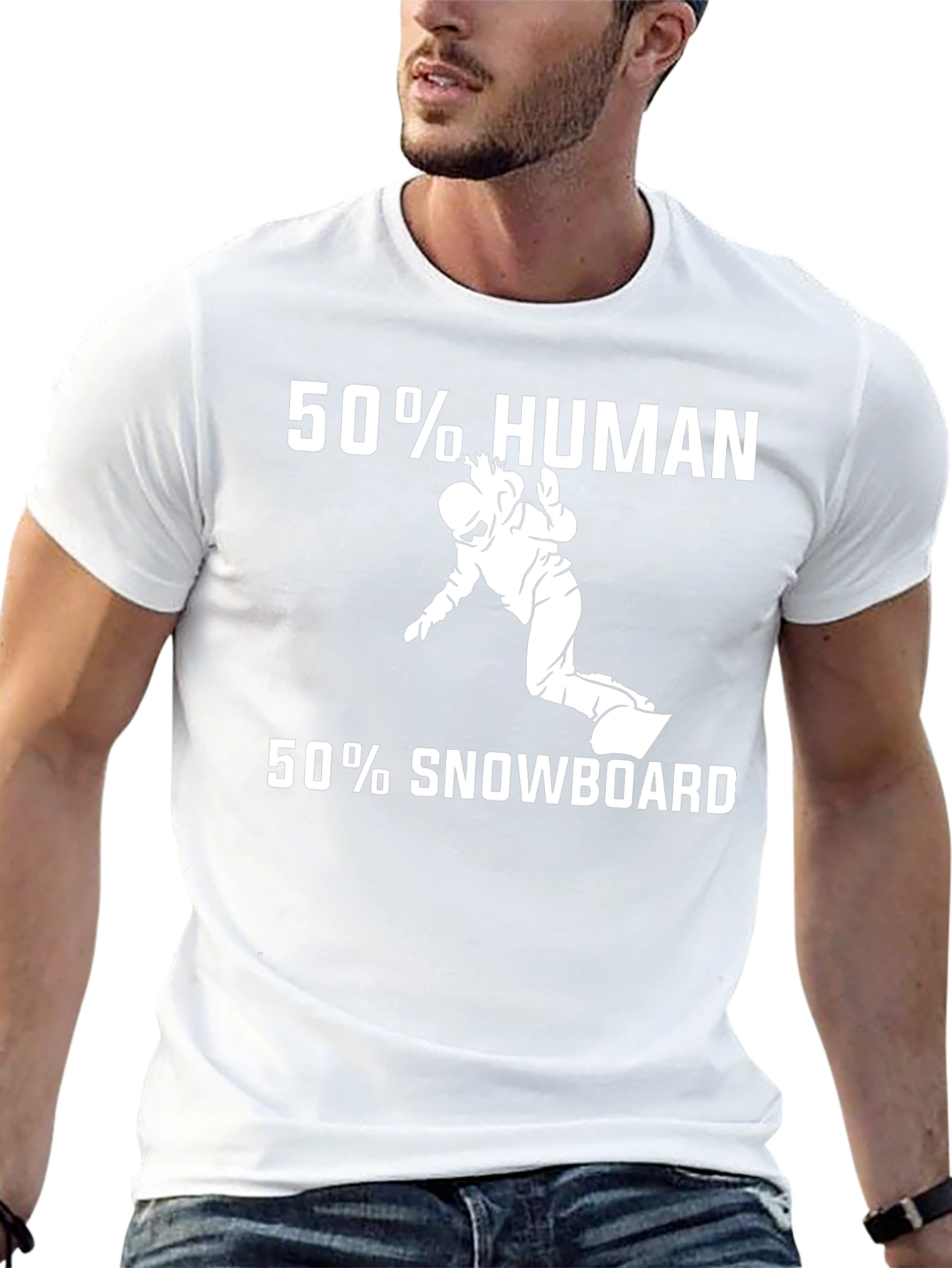 50% Human 50% Snowboard Graphic Tee