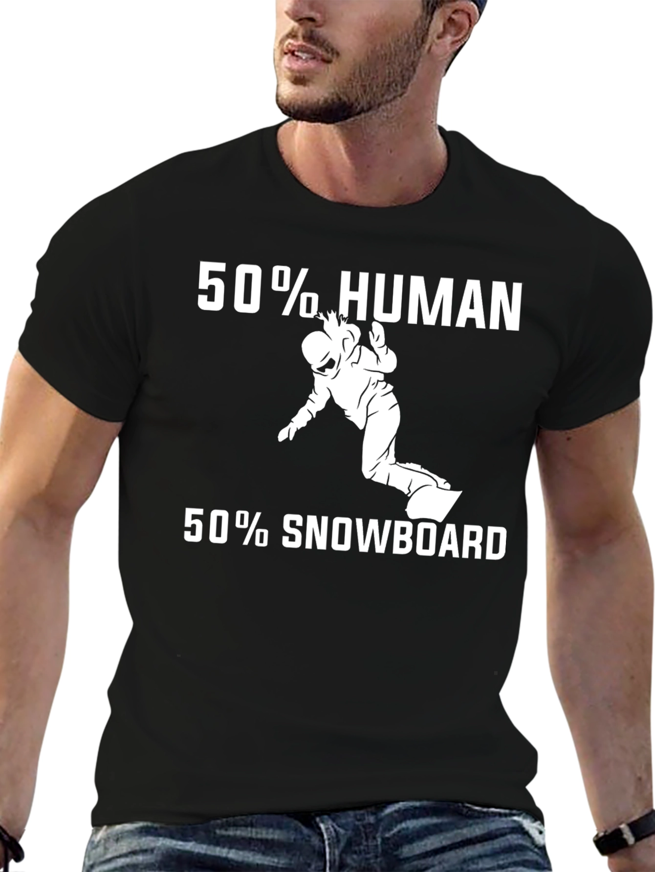 50% Human 50% Snowboard Graphic Tee