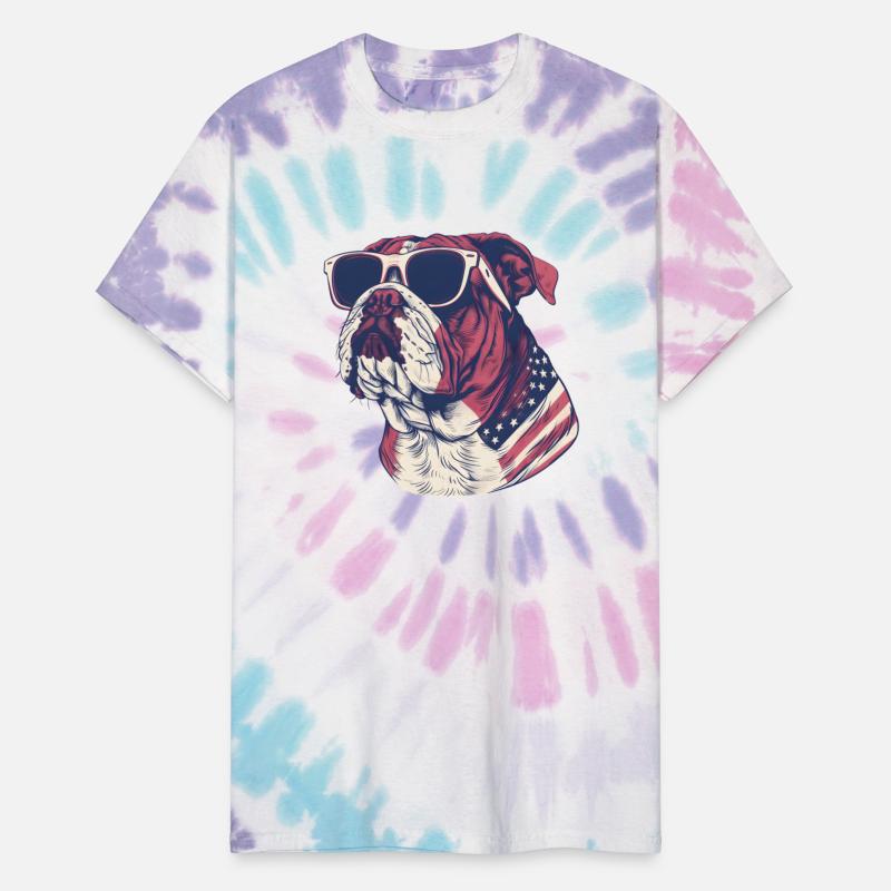 Bulldog dog. 4th of July and memorial day