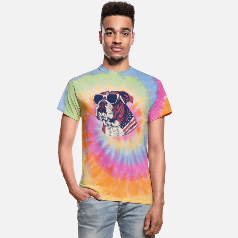 Bulldog dog. 4th of July and memorial day