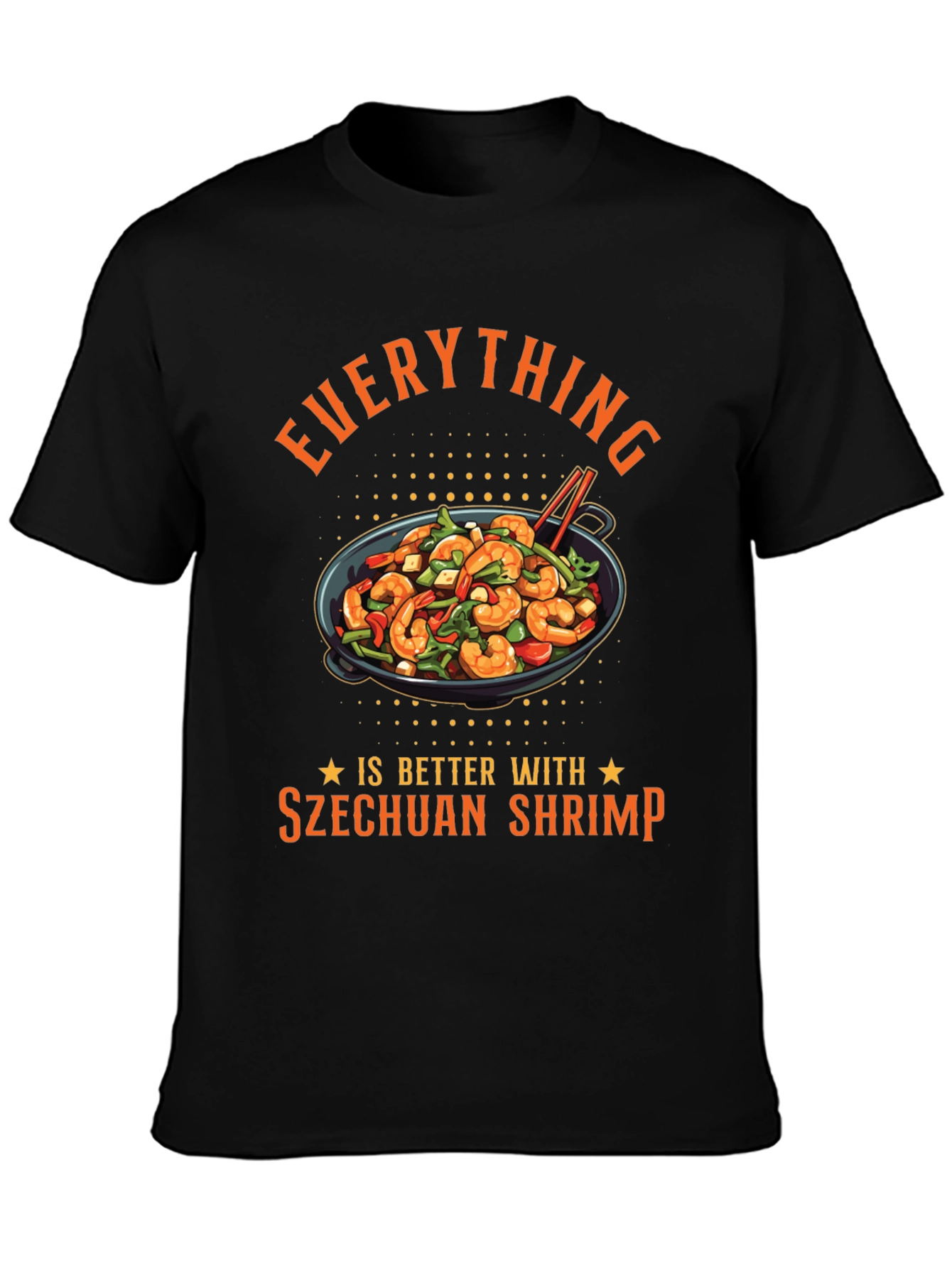 Szechuan Shrimp Graphic Tee - Foodie T-Shirt