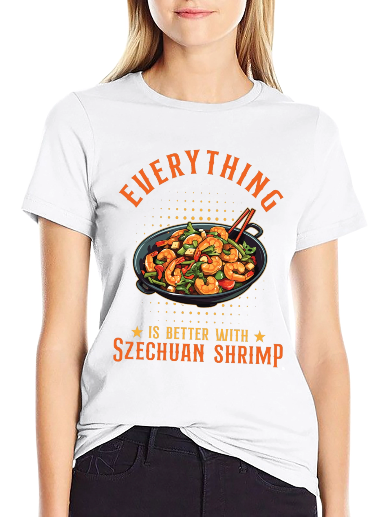 Szechuan Shrimp Graphic Tee - Foodie T-Shirt