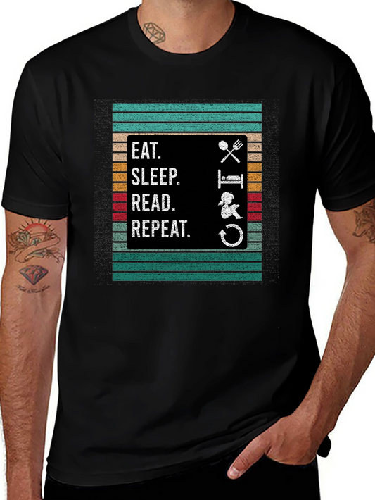 Eat Sleep Read Repeat Graphic Tee
