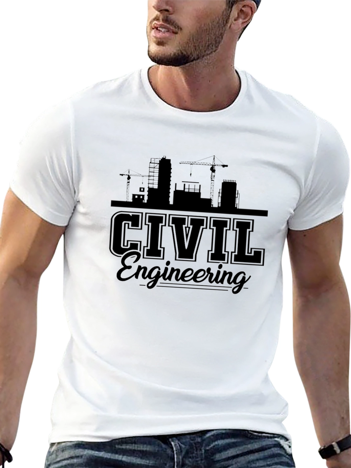 Civil Engineering Silhouette Graphic Tee