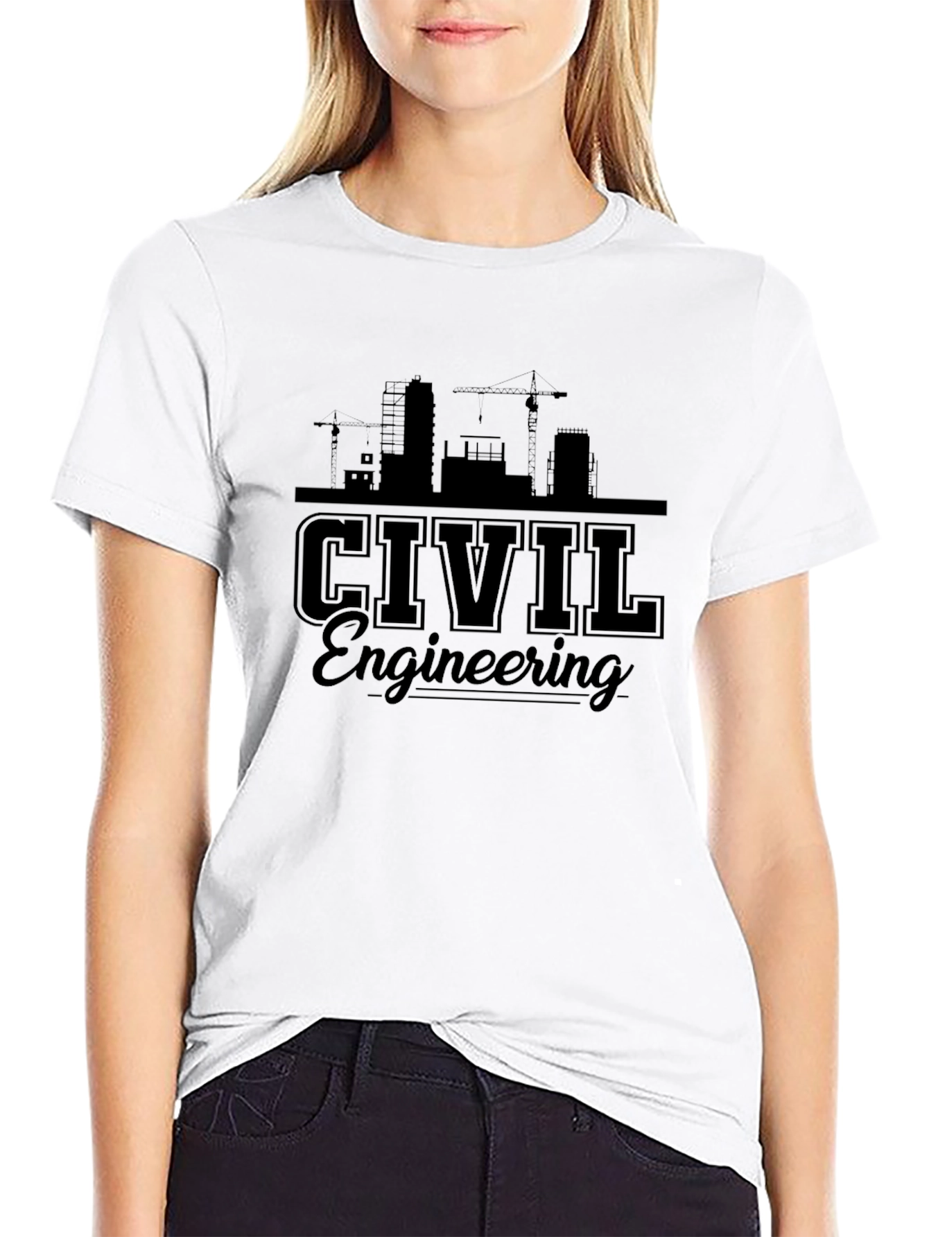 Civil Engineering Silhouette Graphic Tee