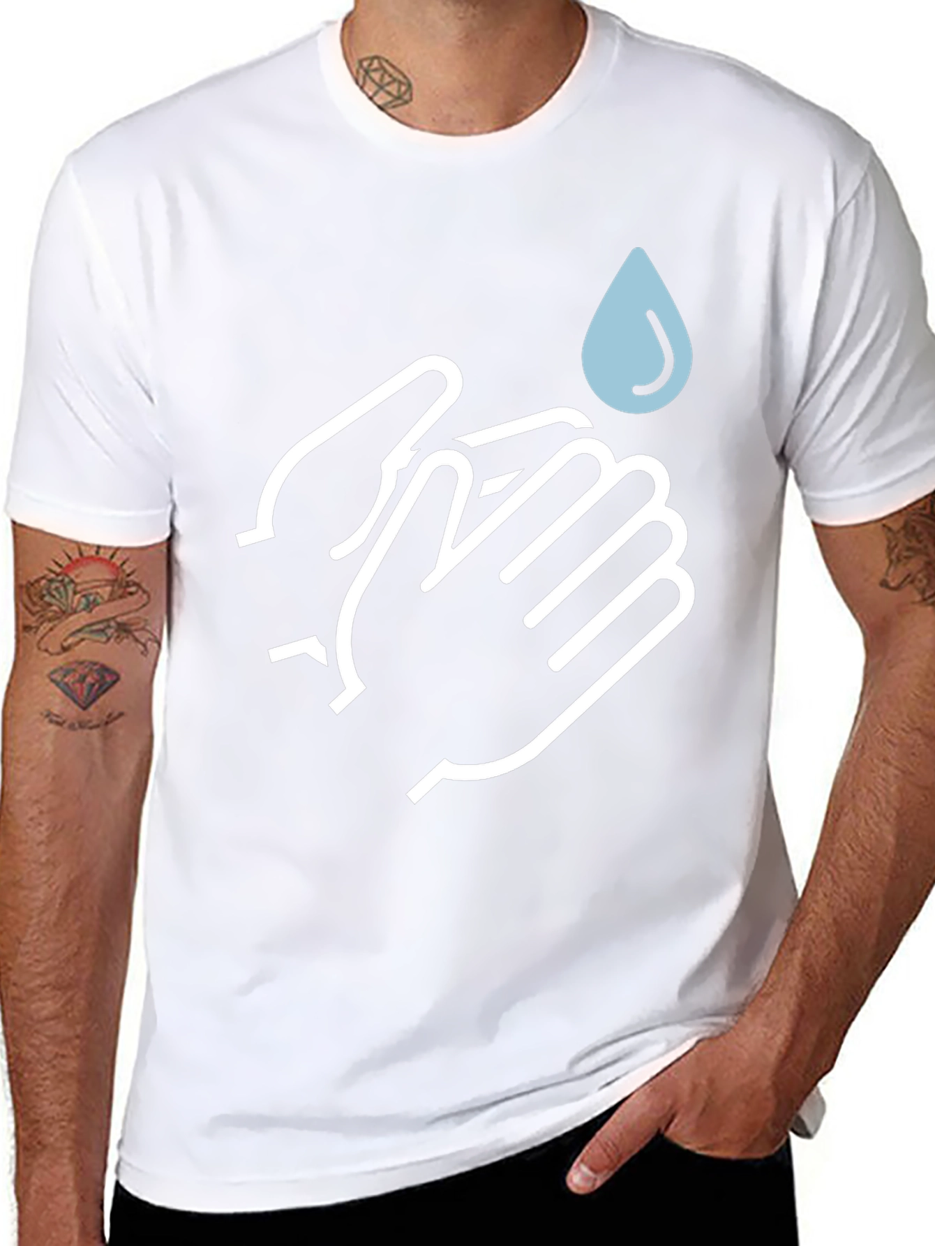Wash Your Hands Graphic Tee - Unisex Black T-Shirt