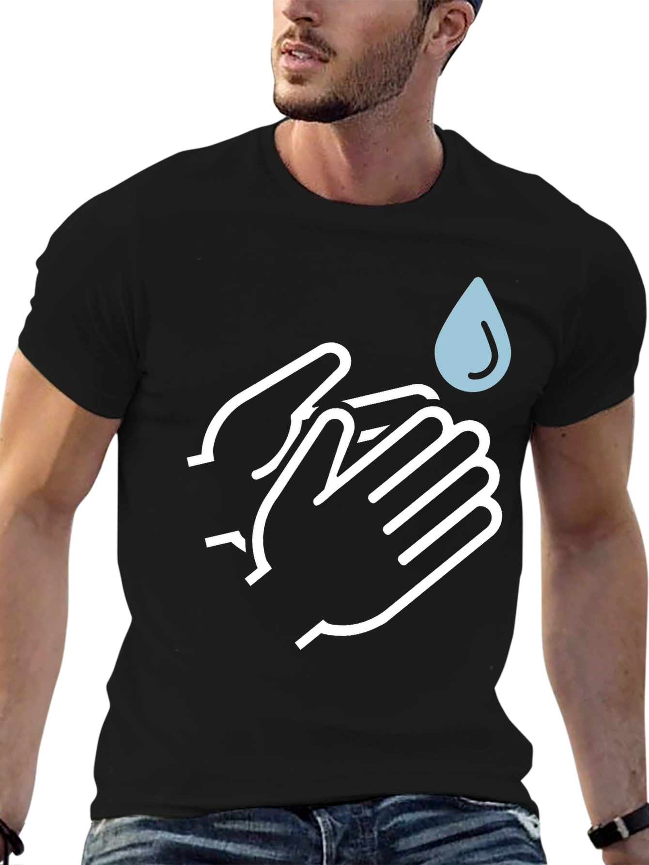 Wash Your Hands Graphic Tee - Unisex Black T-Shirt