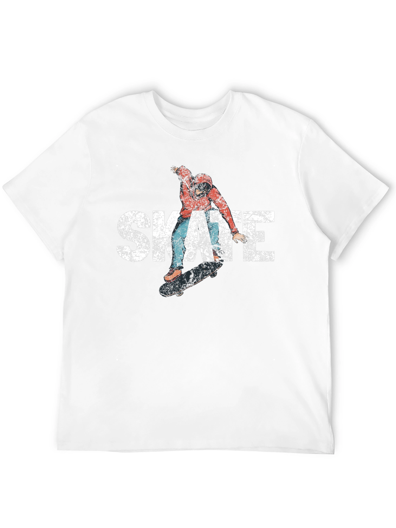 Skate Graphic Tee - Black Cotton Skateboarder T-Shirt