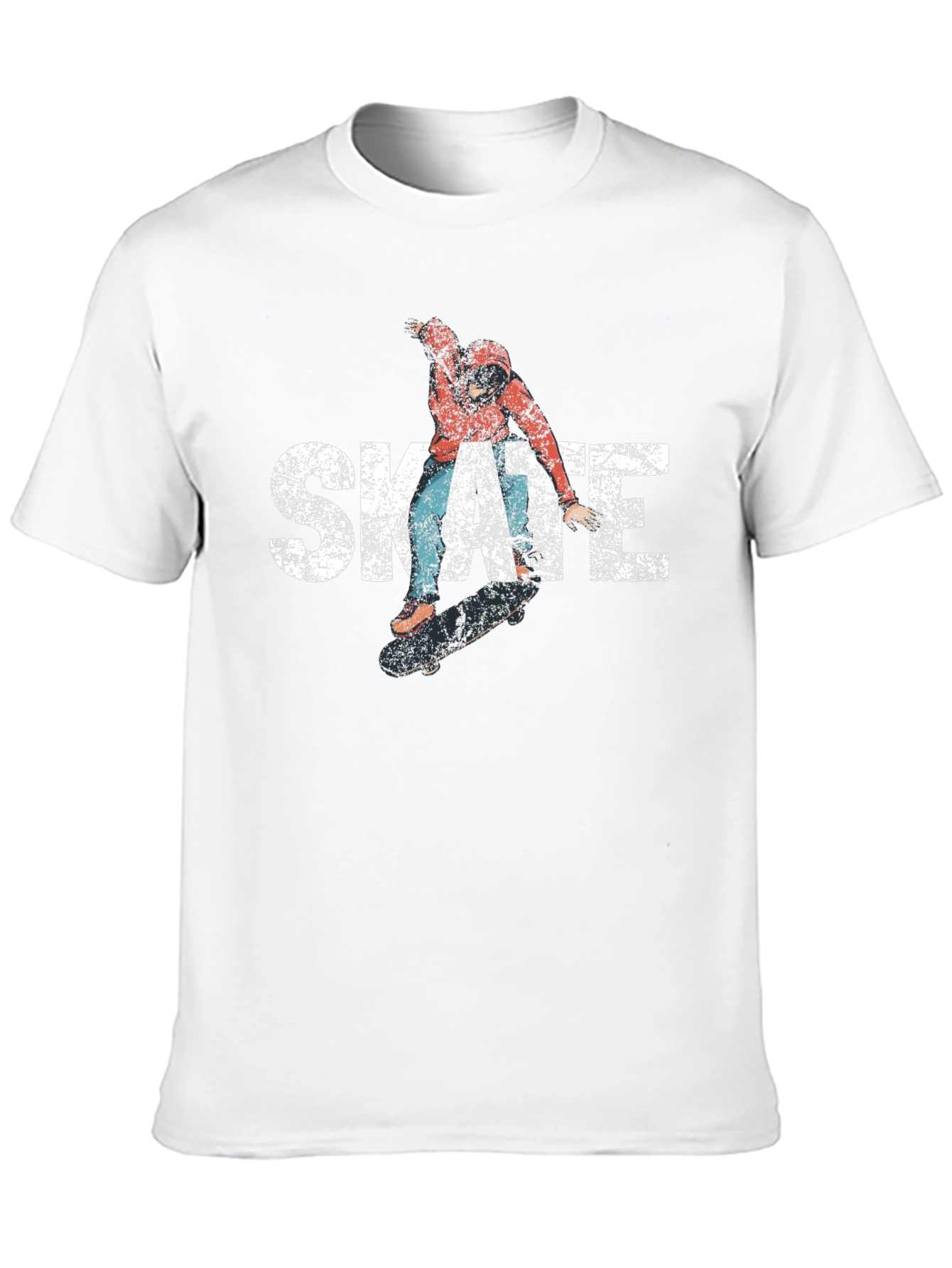 Skate Graphic Tee - Black Cotton Skateboarder T-Shirt
