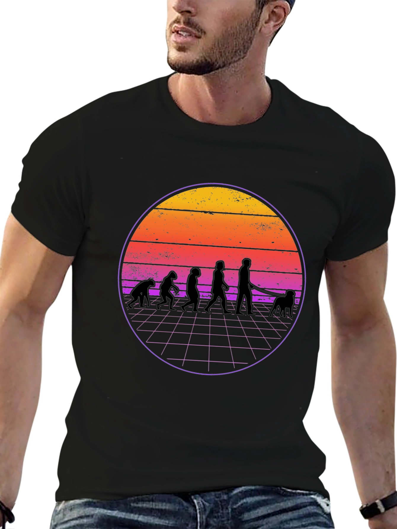 Evolution of Dog Owner Retro T-Shirt
