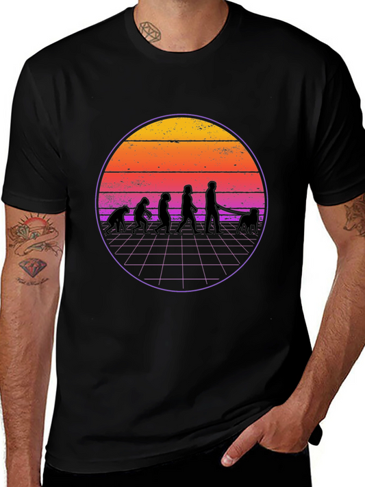 Evolution of Dog Owner Retro T-Shirt