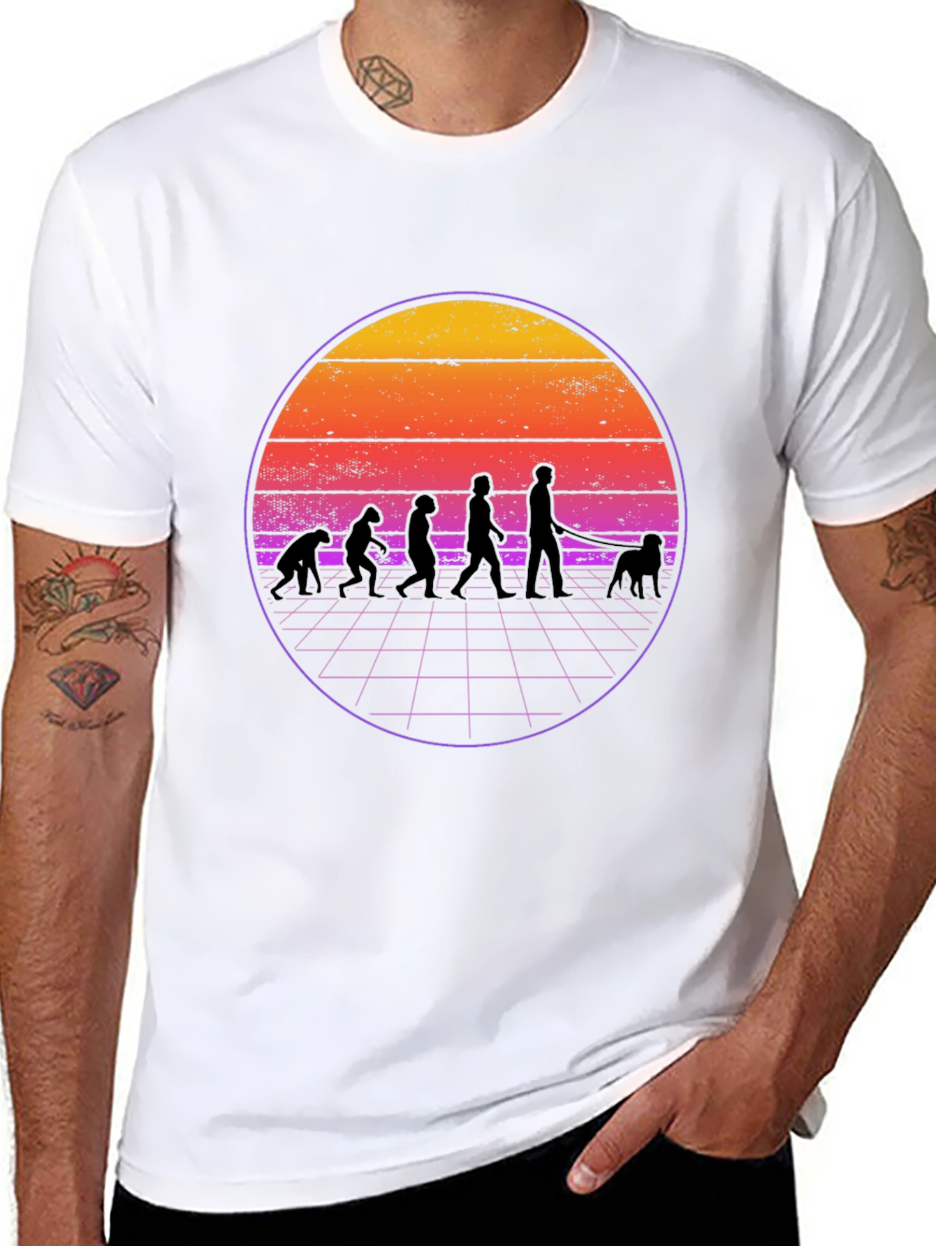 Evolution of Dog Owner Retro T-Shirt