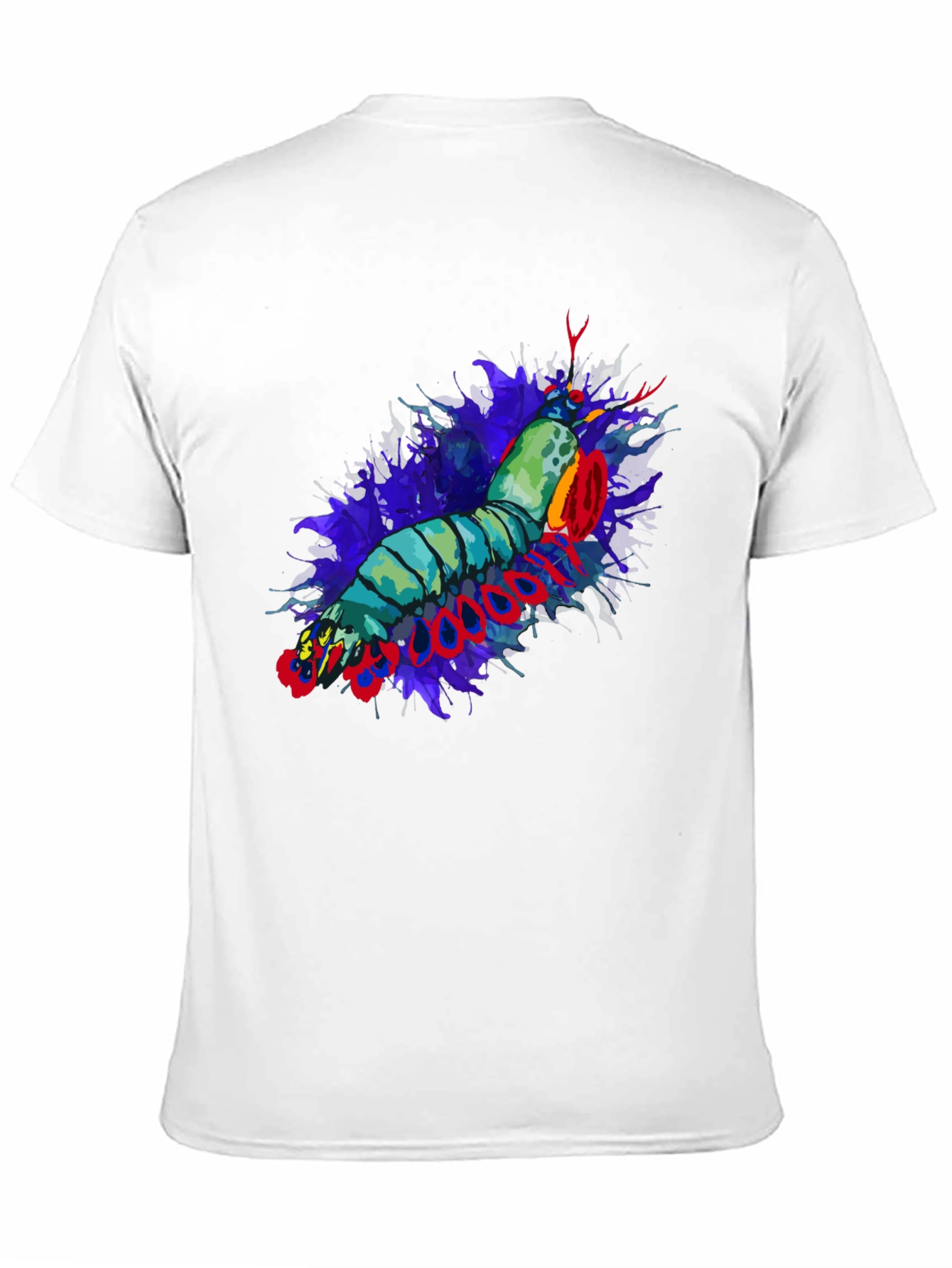 Mantis Shrimp Graphic Print Black T-Shirt