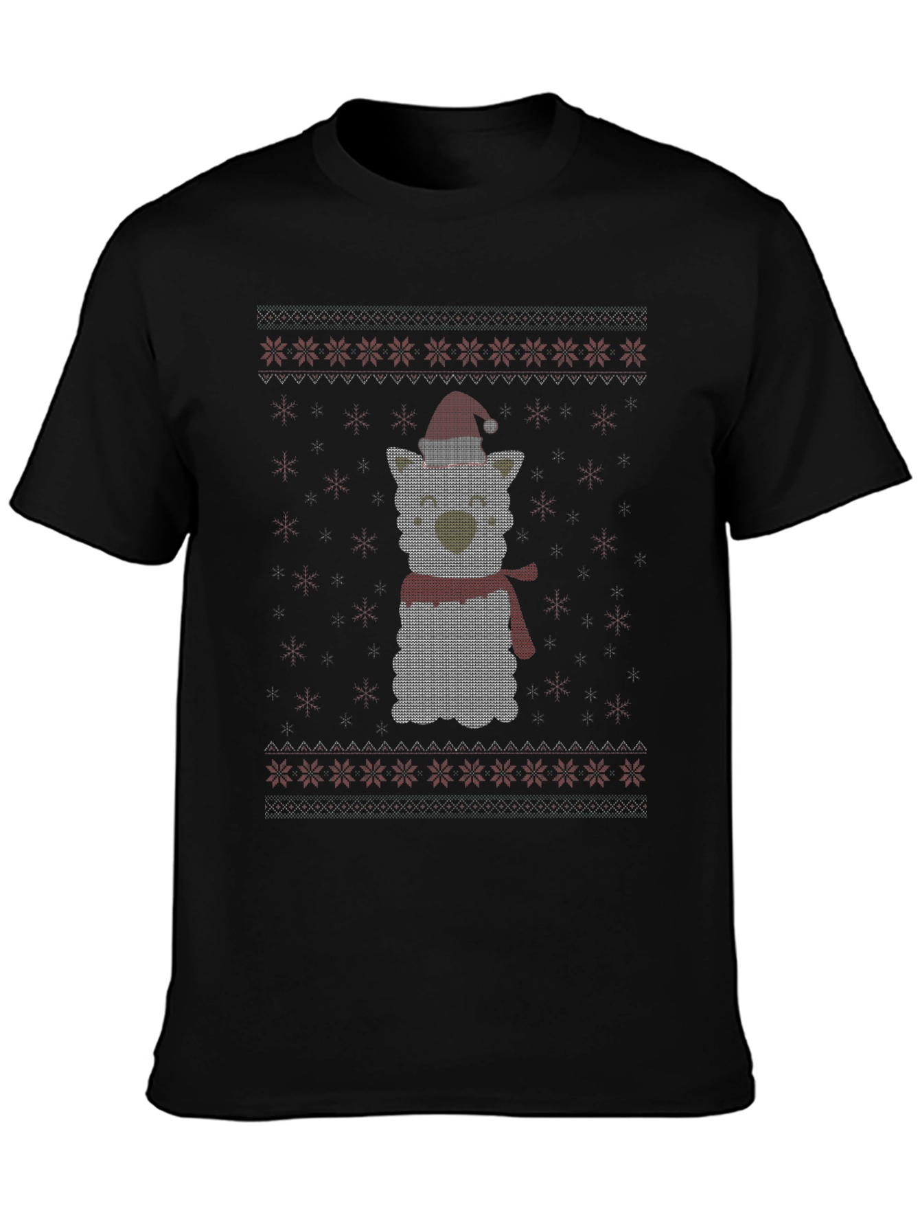 Christmas Llama Knit T-Shirt