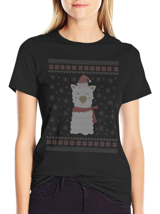 Christmas Llama Knit T-Shirt