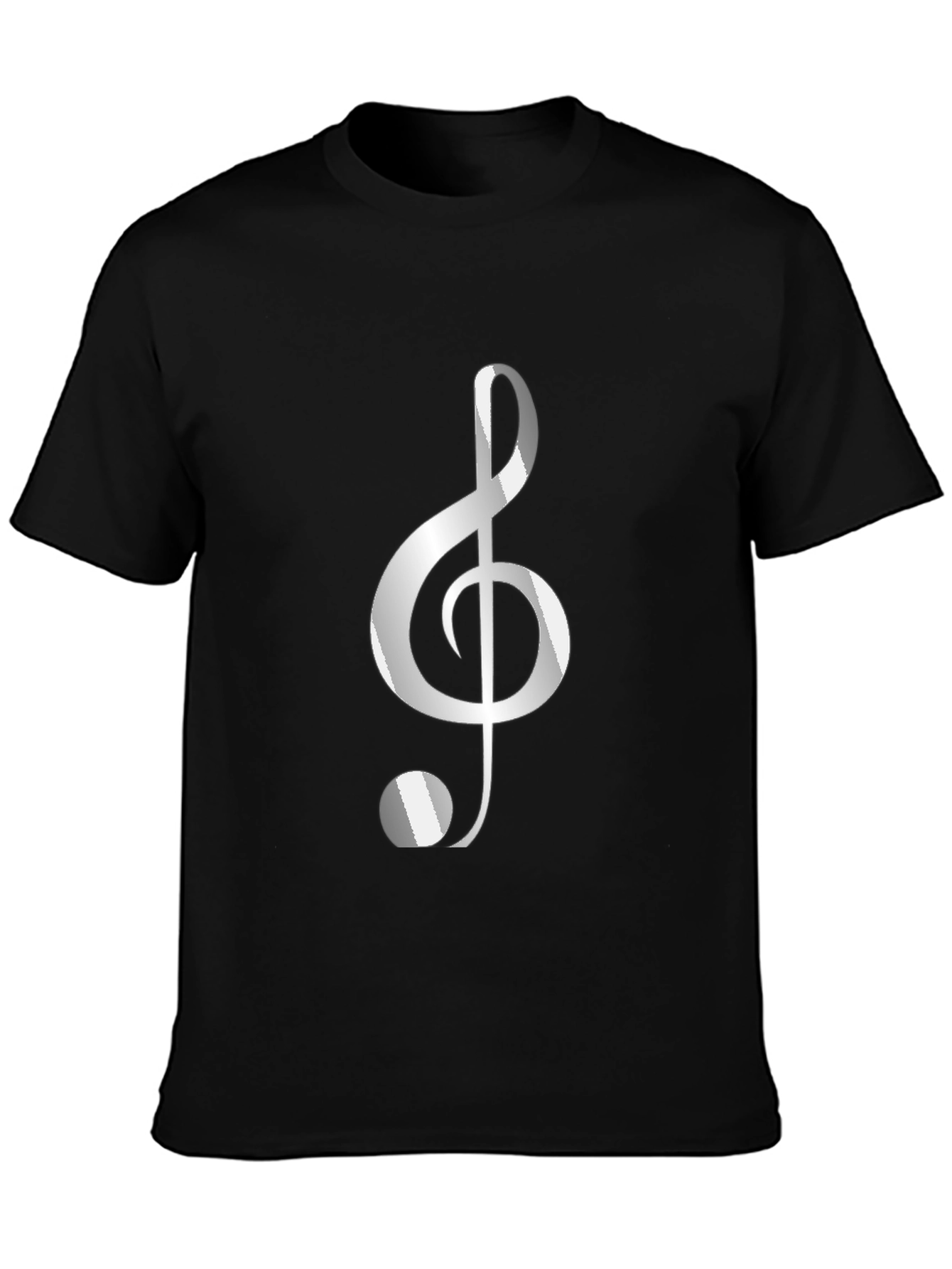 Treble Clef Graphic Tee - Black Cotton T-Shirt