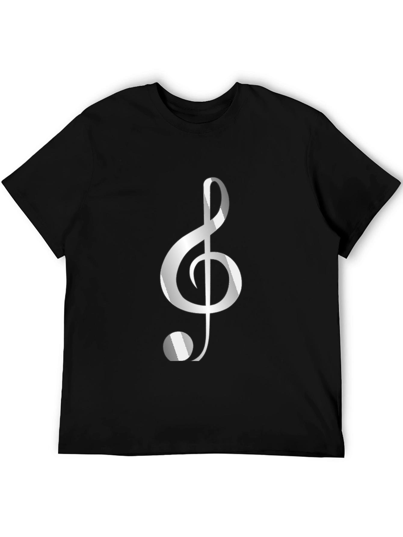 Treble Clef Graphic Tee - Black Cotton T-Shirt