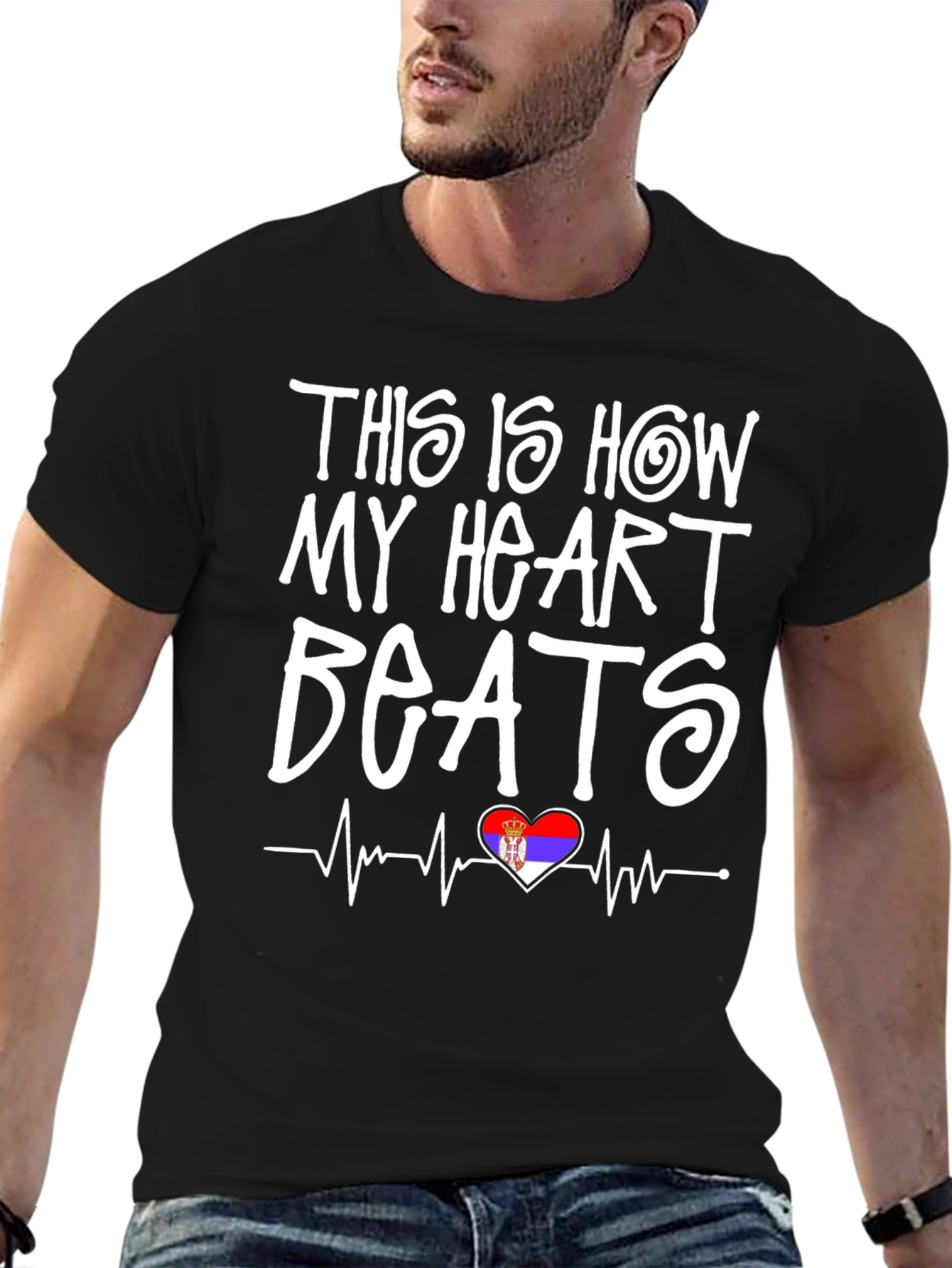 Serbian Pride Heartbeat T-Shirt