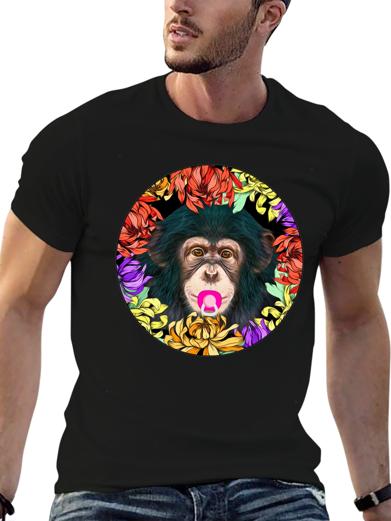 Monkey Flower T-Shirt - Funky Graphic Tee
