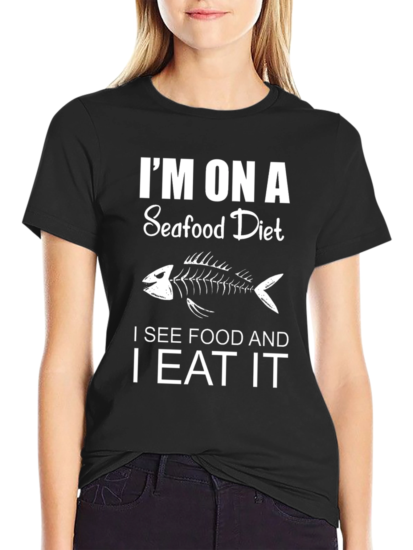 Seafood Diet Funny Graphic T-Shirt