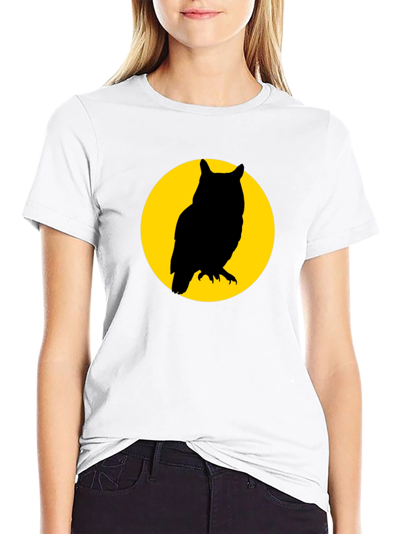 Owl Silhouette Graphic T-Shirt