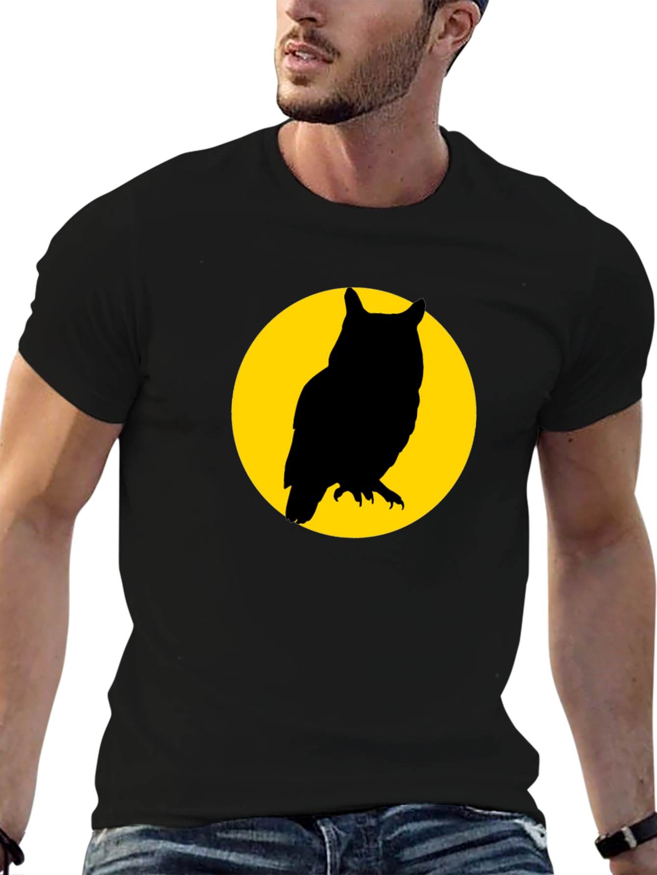 Owl Silhouette Graphic T-Shirt