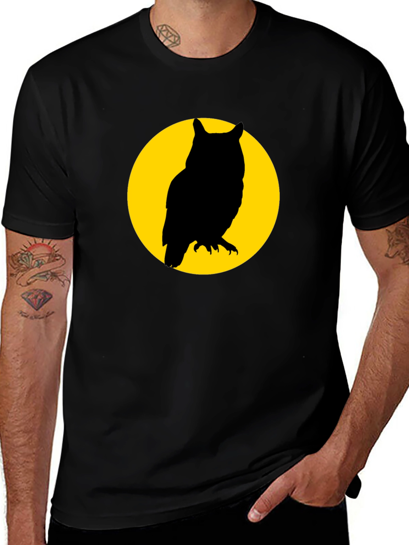 Owl Silhouette Graphic T-Shirt