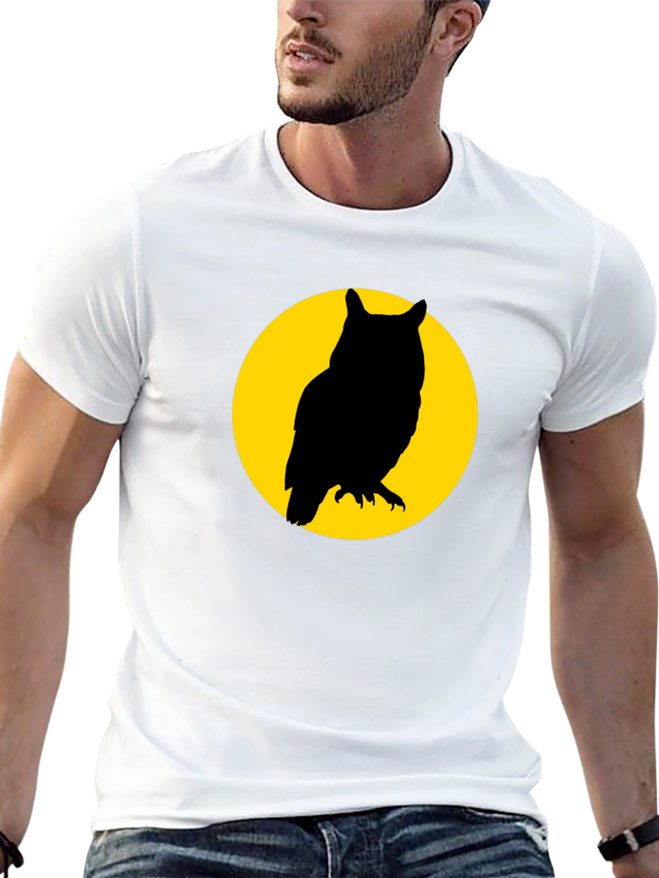Owl Silhouette Graphic T-Shirt