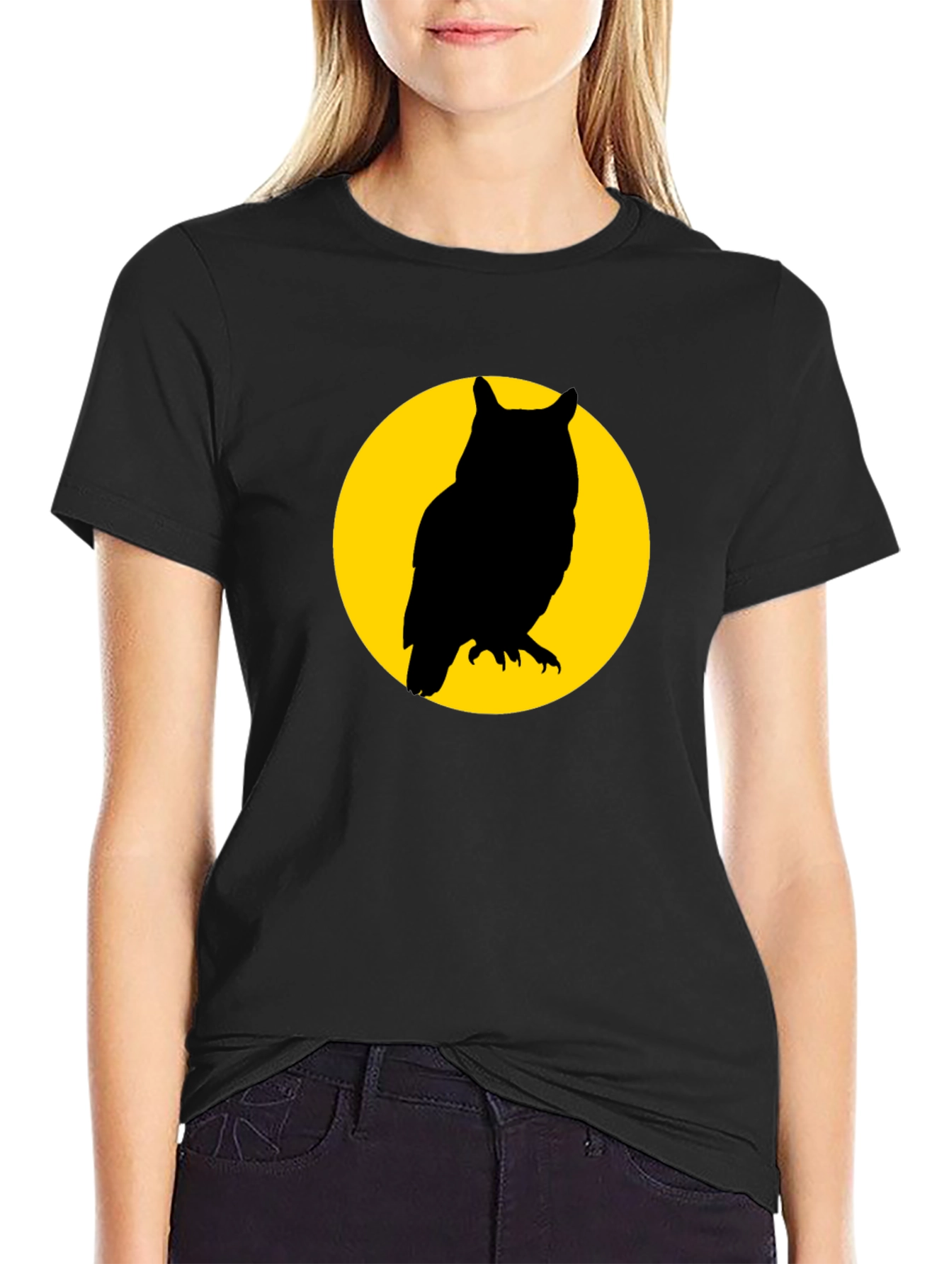 Owl Silhouette Graphic T-Shirt