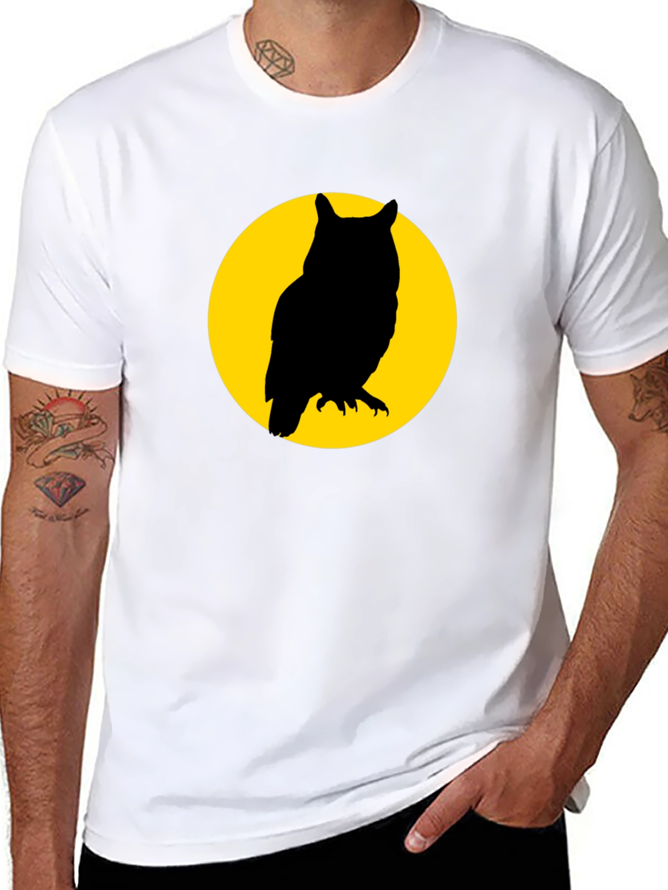 Owl Silhouette Graphic T-Shirt