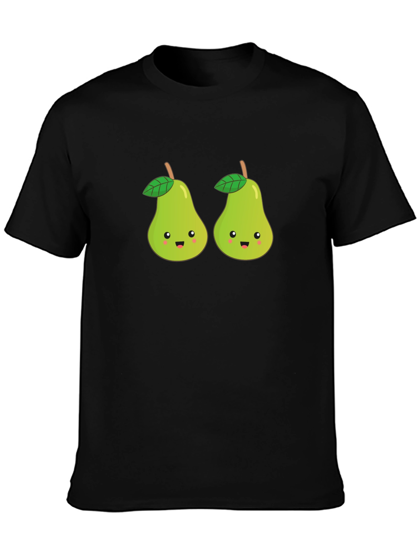 Cute Pear Couple Black T-Shirt