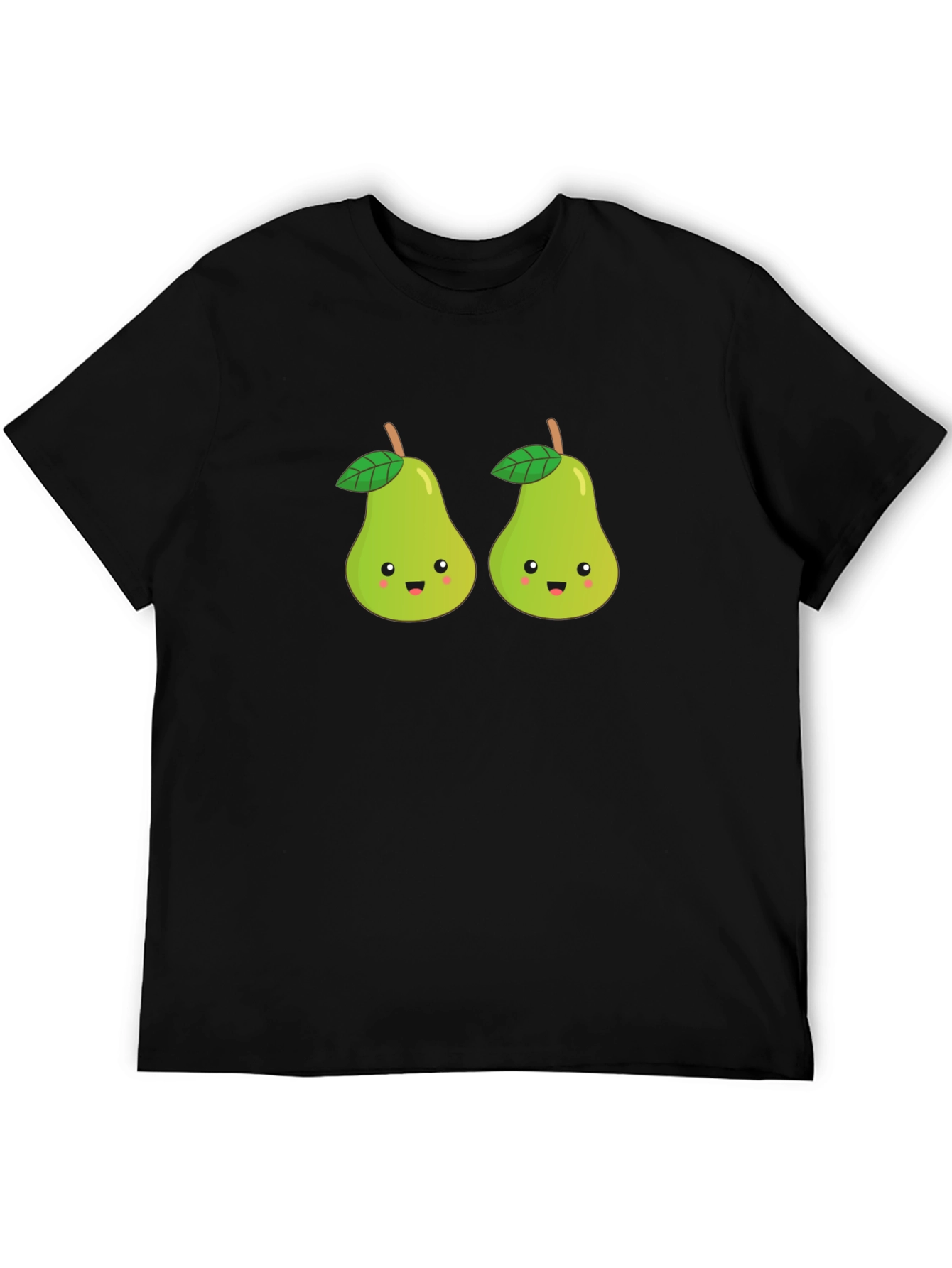Cute Pear Couple Black T-Shirt