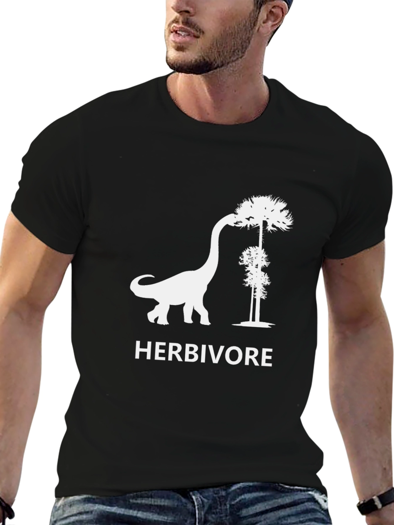 Herbivore Dinosaur Graphic Tee - Black