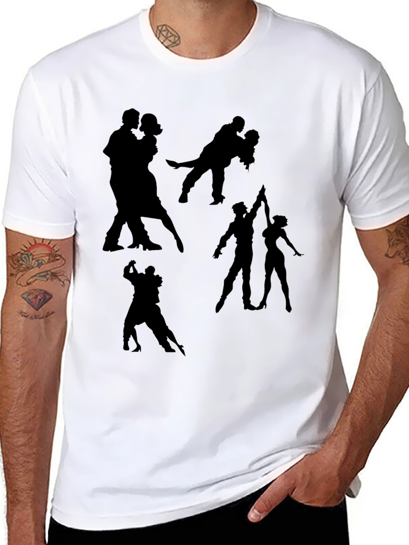 Dance Silhouette Graphic Tee - Black T-Shirt