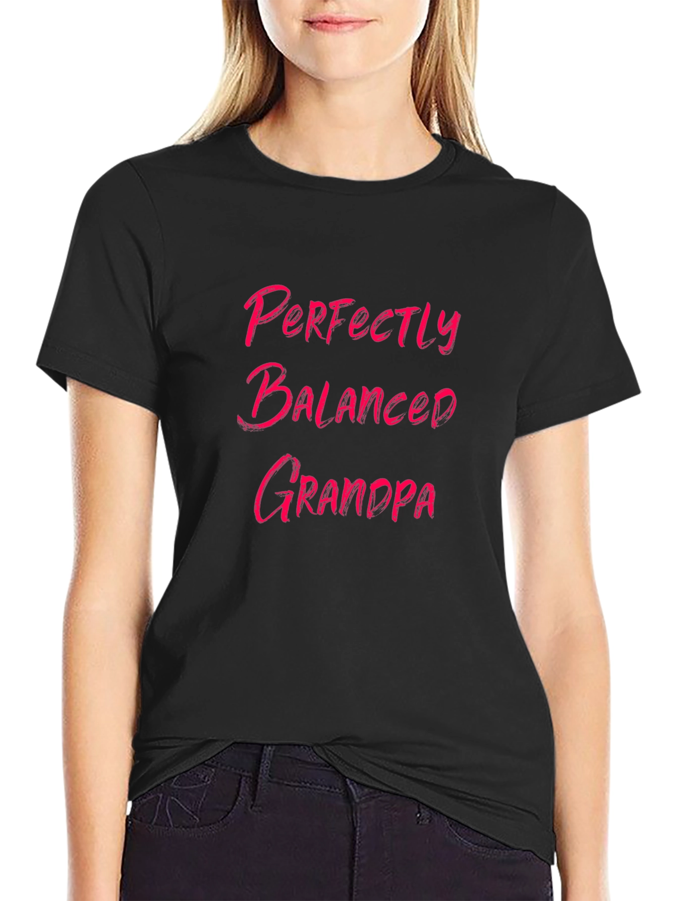 Perfectly Balanced Grandpa Black T-Shirt