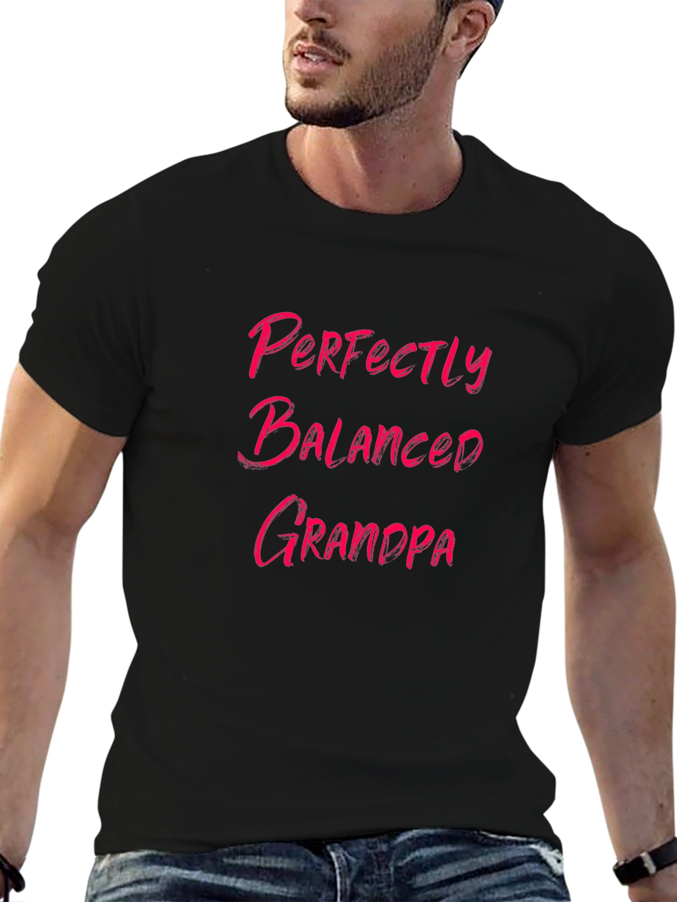 Perfectly Balanced Grandpa Black T-Shirt