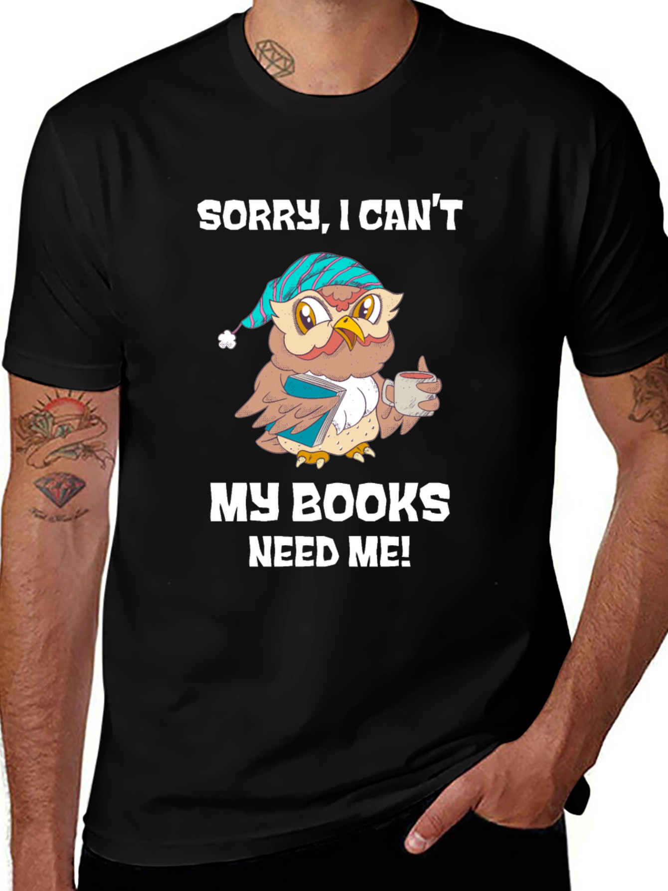 Book Lover T-Shirt: Sleepy Owl Reads