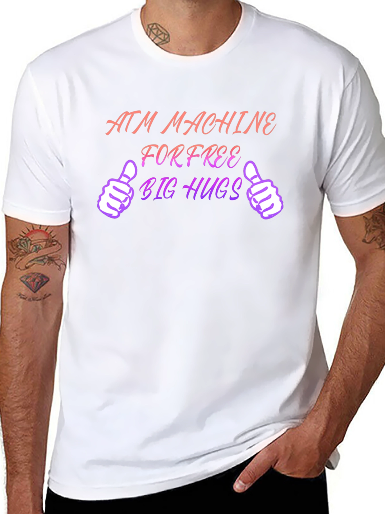 ATM Machine for Free Big Hugs Black T-Shirt