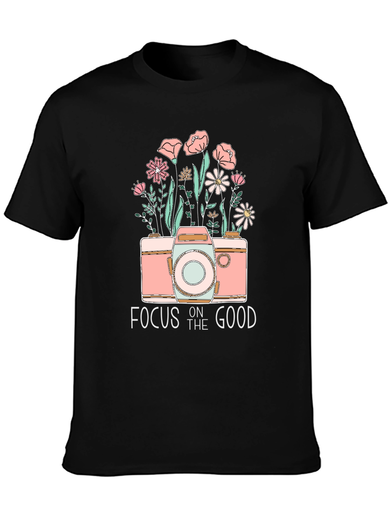 Focus on the Good Camera Floral Graphic Tee